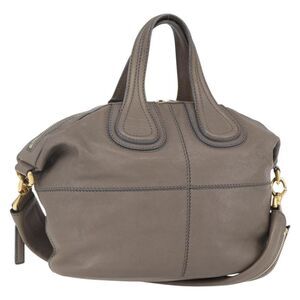 Givenchy Nightingale Satchel Leather Gray Leather Handbag (Pre-Owned)